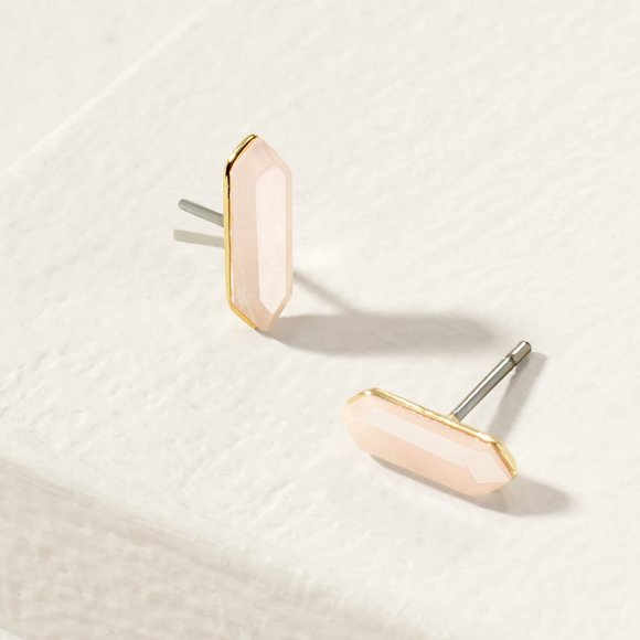 Stella & Dot Jewelry - NWT Rebel Studs Rose Quartz